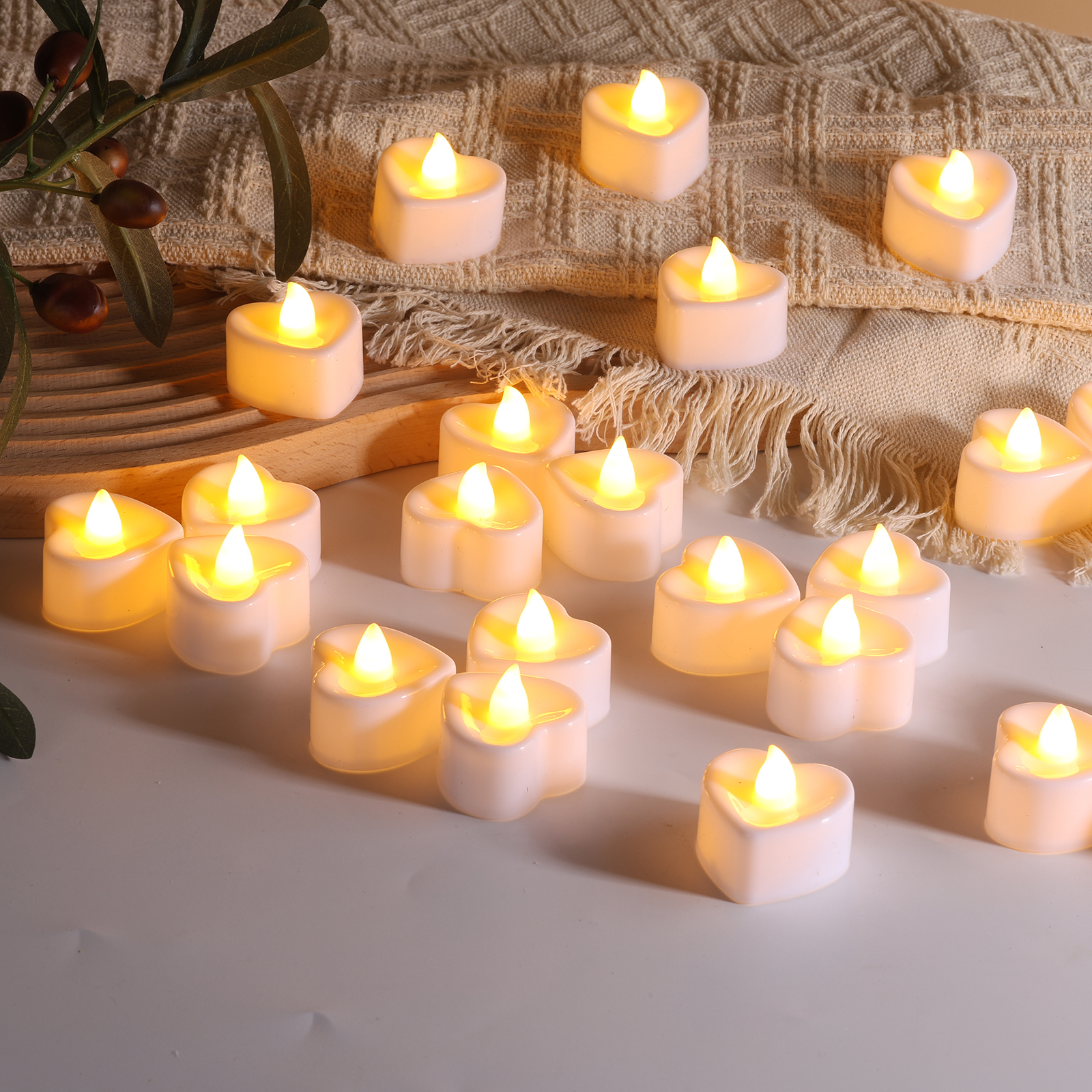 Flickering Heart LED Tealights for Weddings 3