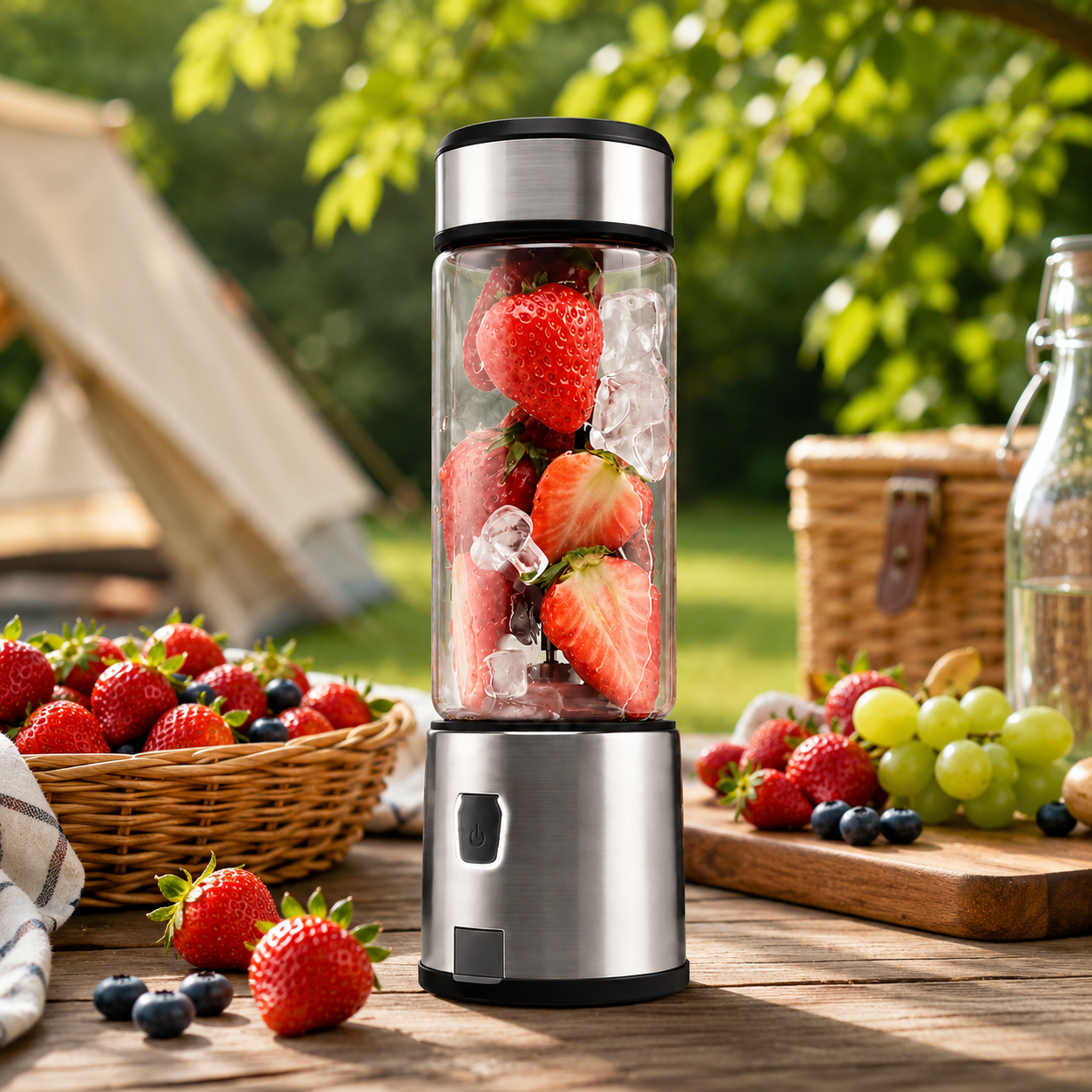 USB High Speed Smoothie Juicer Bottle Borosilicate Glass