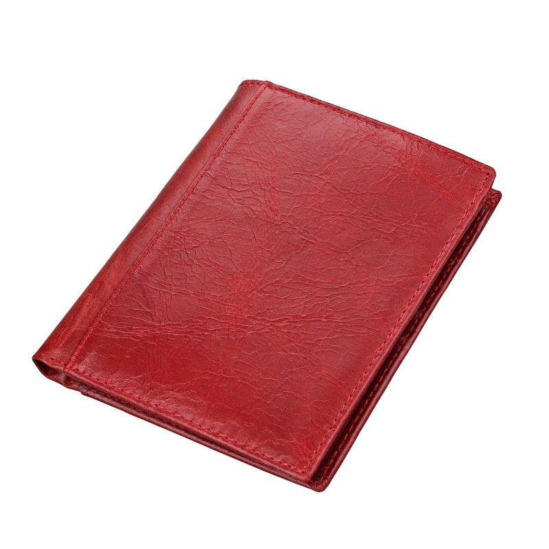 RFID Blocking Retro Genuine Leather Short Unisex Slim 3