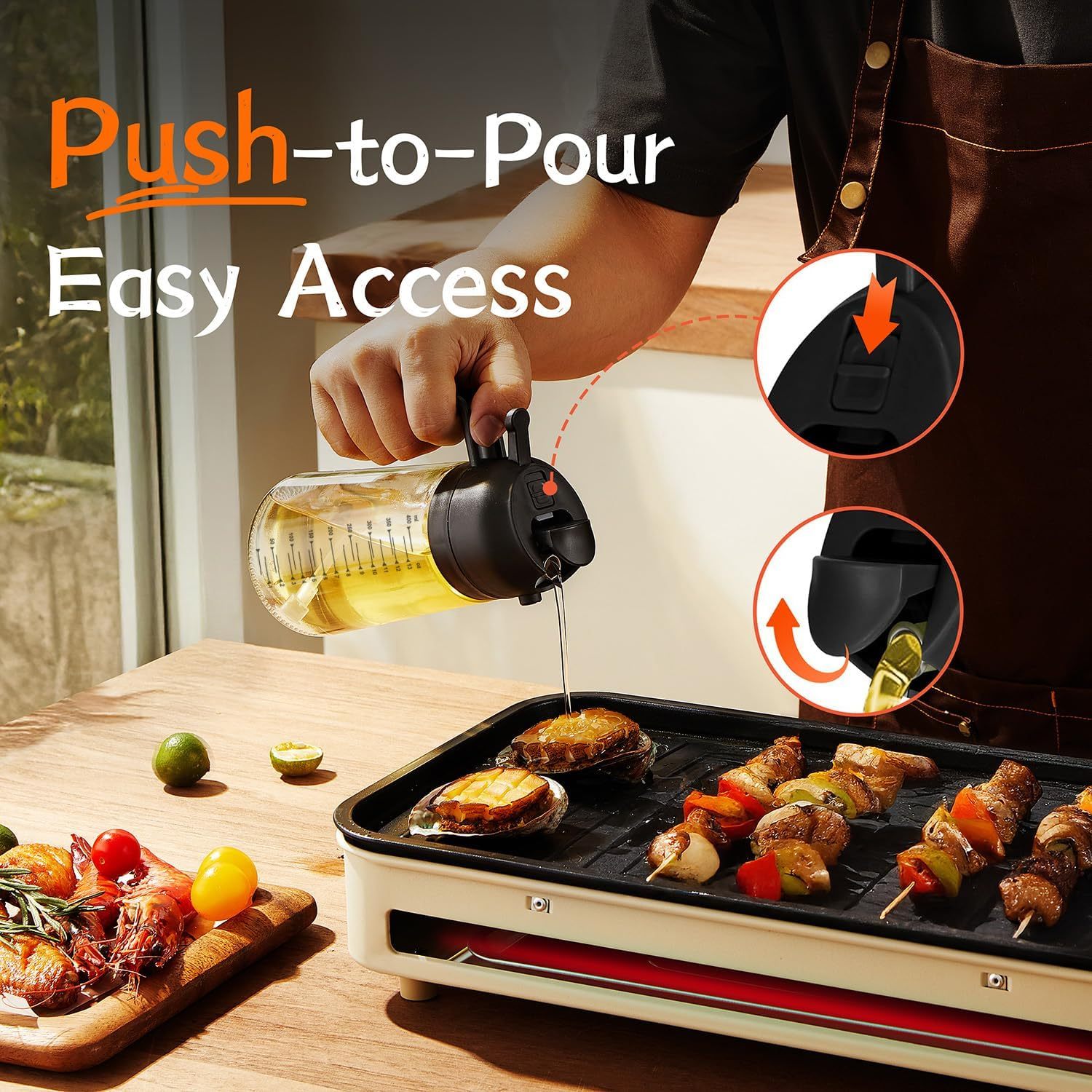 Supply Glass Oil Sprayer Household Kitchen Two-Use Atomizing 2