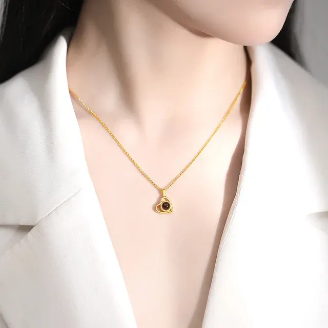 Projection Rose Pendant Necklace 4