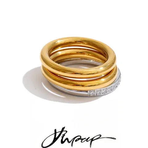 Yhpup Zircon Multi-Layer Stacking Rings