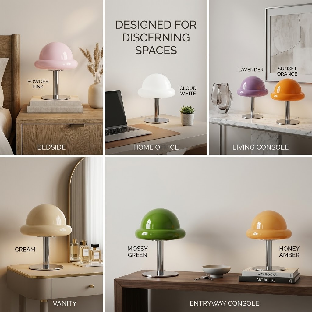 Rechargeable Retro Mushroom Bedside Lamp 3