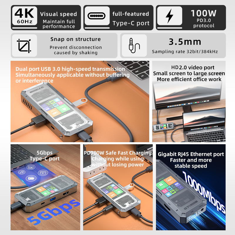 E-Sports USB-C Multiport Hub 7 Ports 3