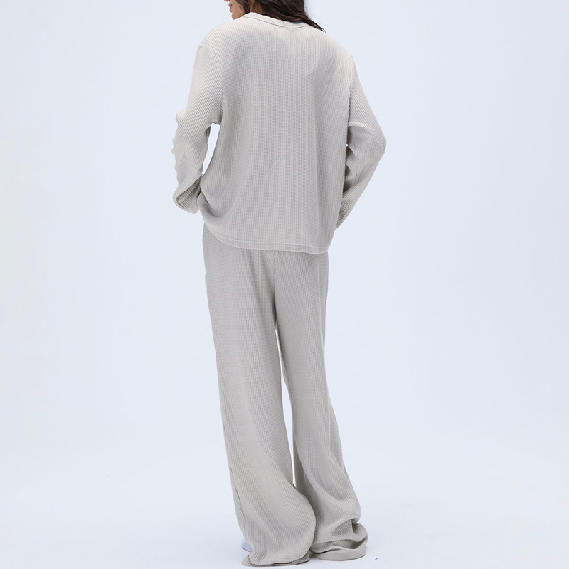 Waffle Knit Oversized Lounge Jogger Set 2