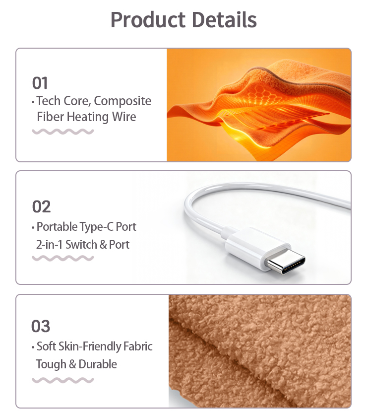 Portable USB Heating Pad, 3 Levels 2