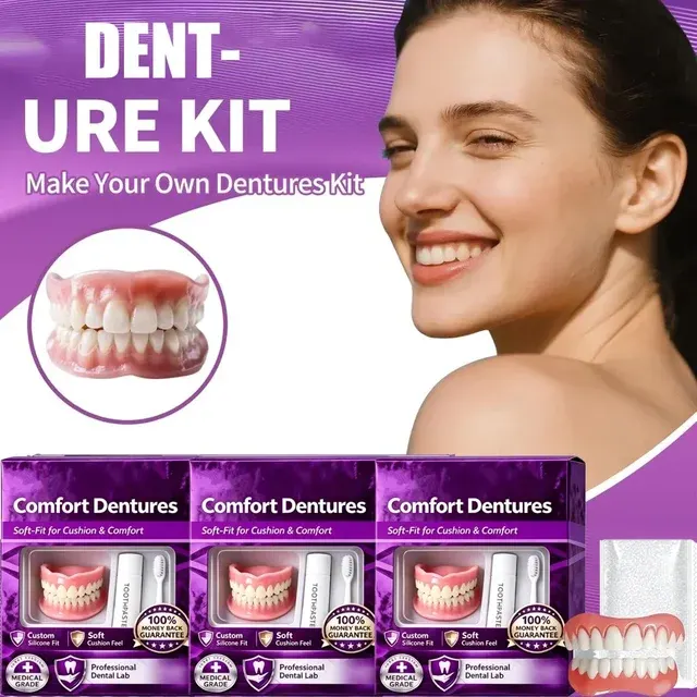 Silicone Full Denture Set for Upper and Lower Jaw 3