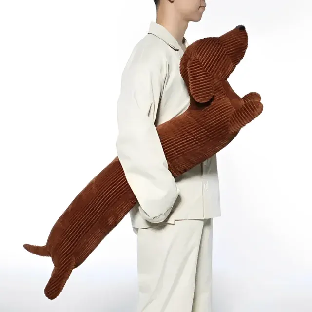 Dachshund Plush Long Body Pillow, Brown 4