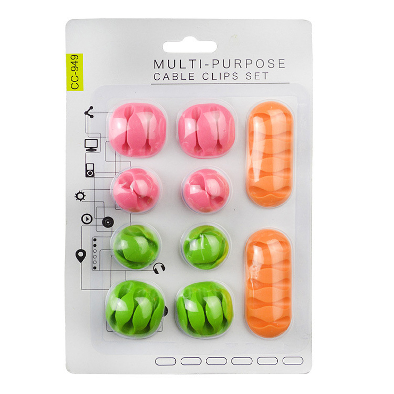 Silicone Desktop Cable Clip Set 3