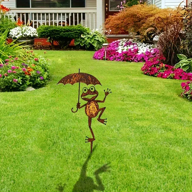 Metal Frog Garden Stake 4