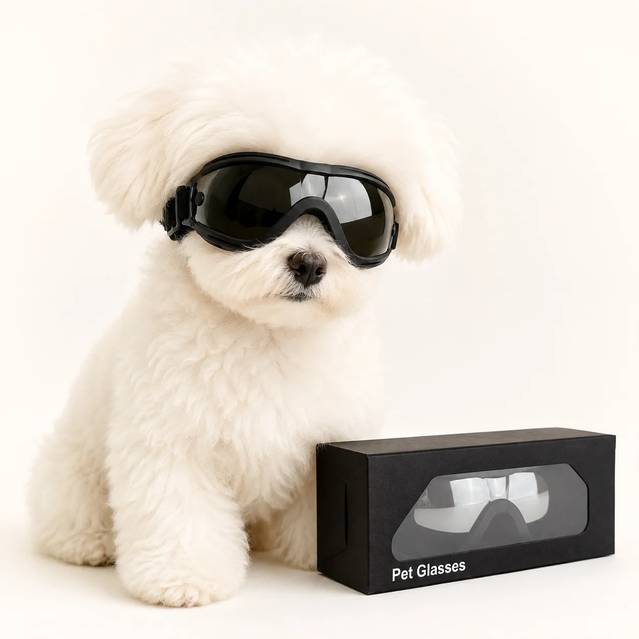 Hundebrille UV400-Schutz Haustier-Sonnenbrille Winddicht Staubdicht Blendschutz Verstellbarer Elastischer