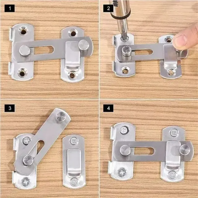 Matte Black Stainless Sliding Door Lock 4
