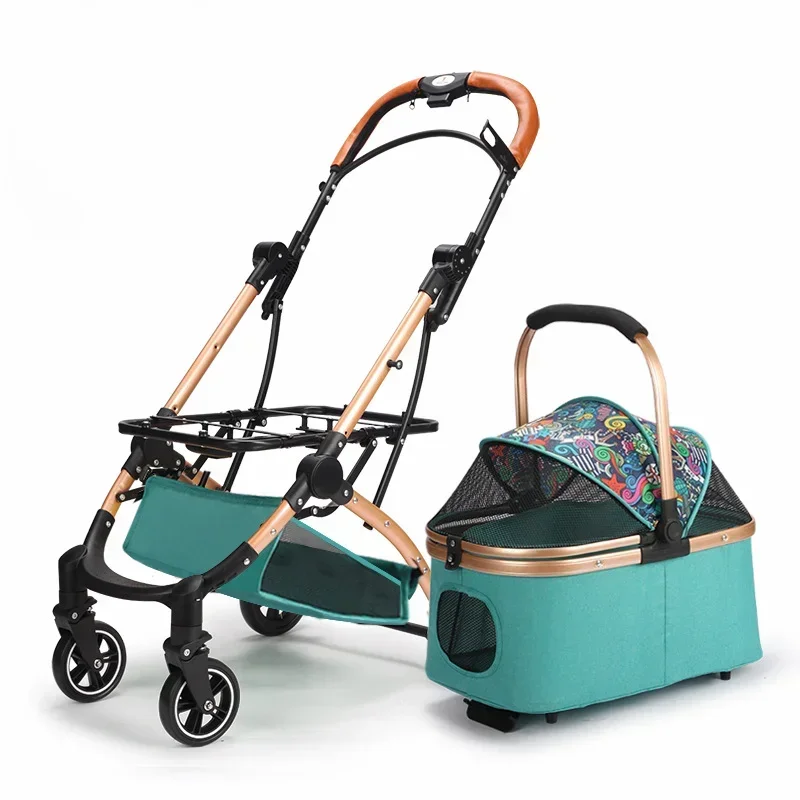 Tragbarer Multifunktionaler Haustier-Kinderwagen Abnehmbarer Fahrzeugmontierter Haustierkäfig Leichter und