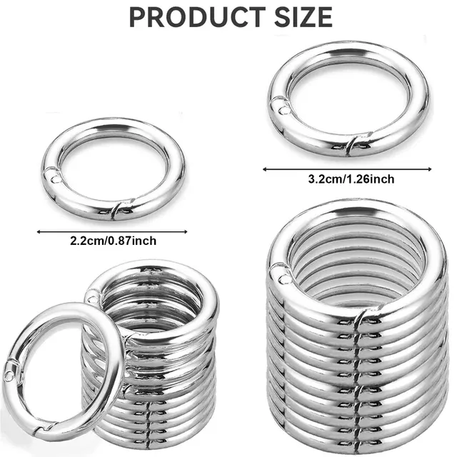 Round Metal Carabiner Clips 20-Pack 2