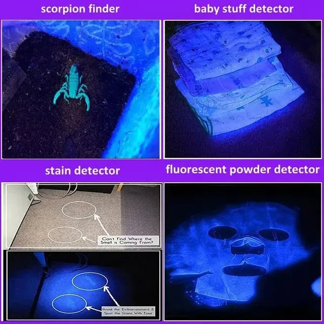 USB Rechargeable UV Pet Stain Detector Light 4