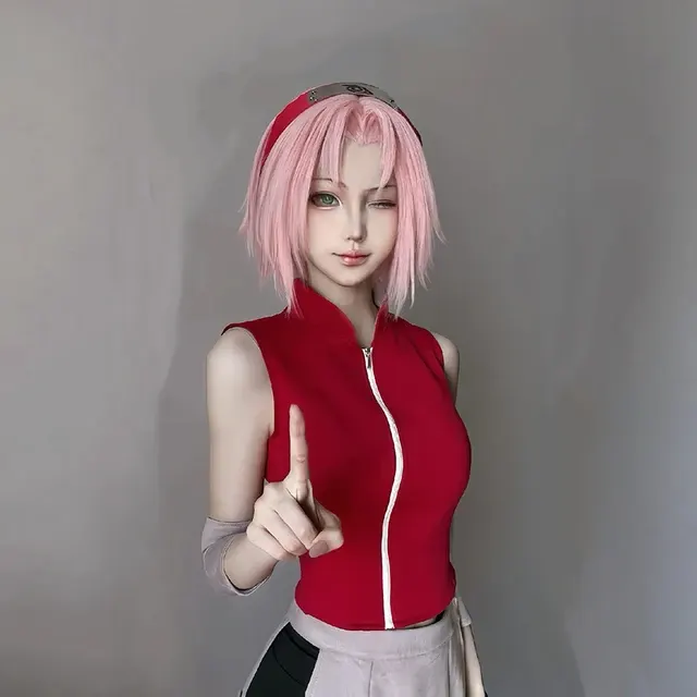 Anime Haruno Sakura Cosplay Kostüm Mädchen Shorts Set 3