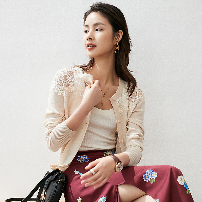 Women's V-Neck Pure Cashmere Cardigan 4