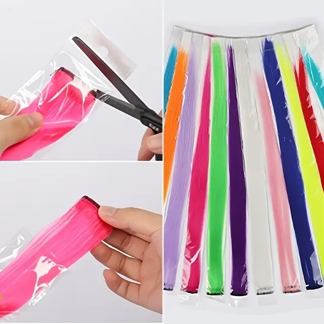 Colorful Clip-in Hair Extensions, 5-Piece, 50 cm 4