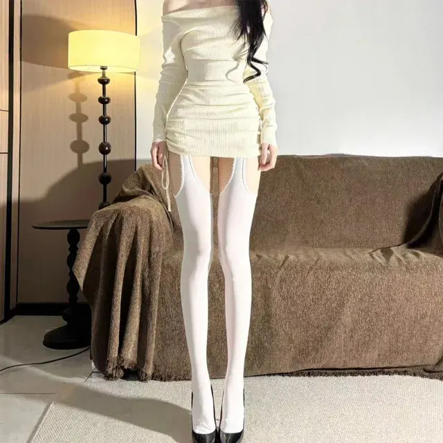 Glossy Overknee Stockings with Garter Belt 2