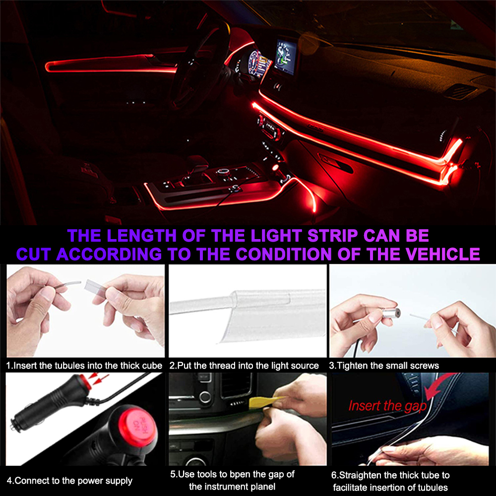 12V RGB Fiber Optic LED Strip for Car Interior 4