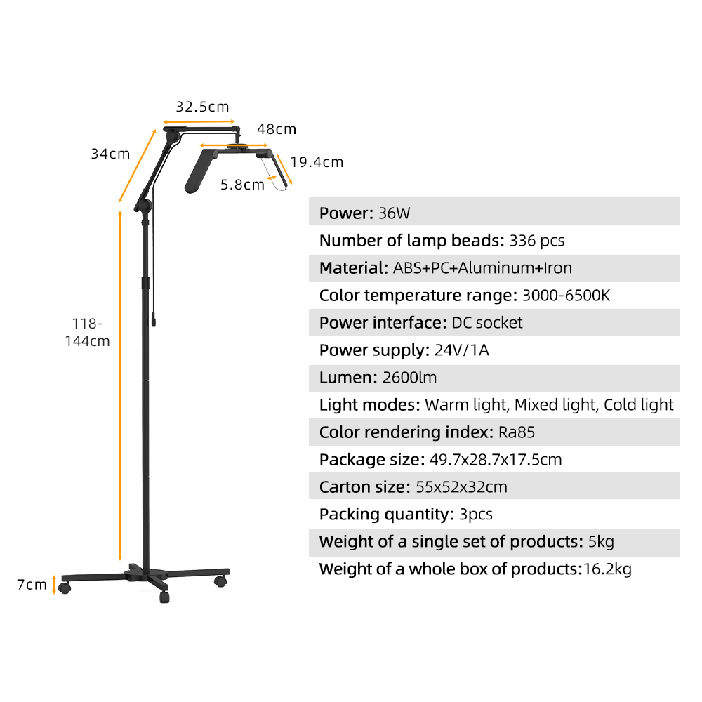Verstellbare LED Halbmond Lampe für Wimpern 3