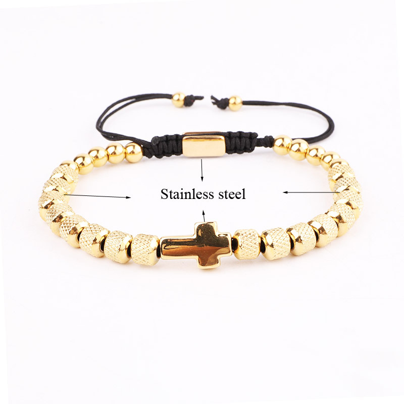 Stainless Steel Beaded Men's Friendship Bracelet 2