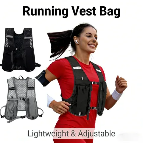 Reflective Running Vest with Hydration Pocket