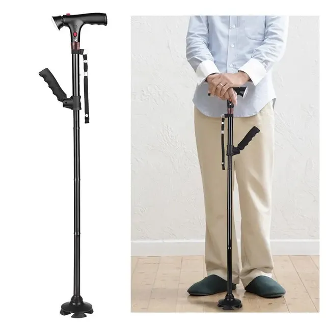 Folding Telescopic LED Cane with Alarm 3