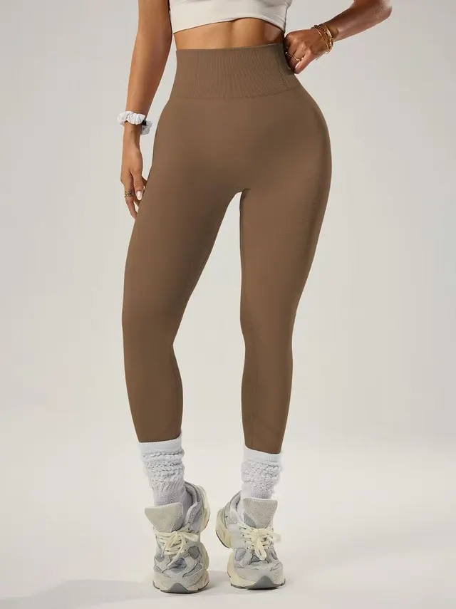 Nahtlose High-Waist-Yogaleggings für Damen 3