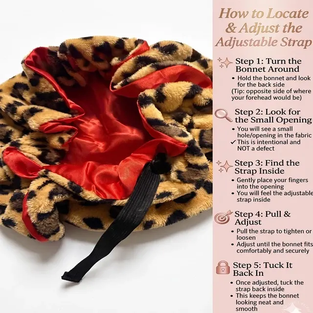Leopard Print Plush Hair Bonnet 3