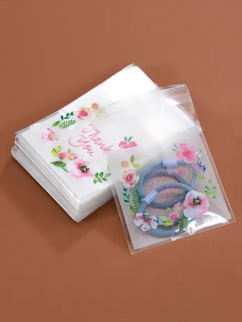 Bunte Blumen Selbstklebende Plastiktüten Set 2