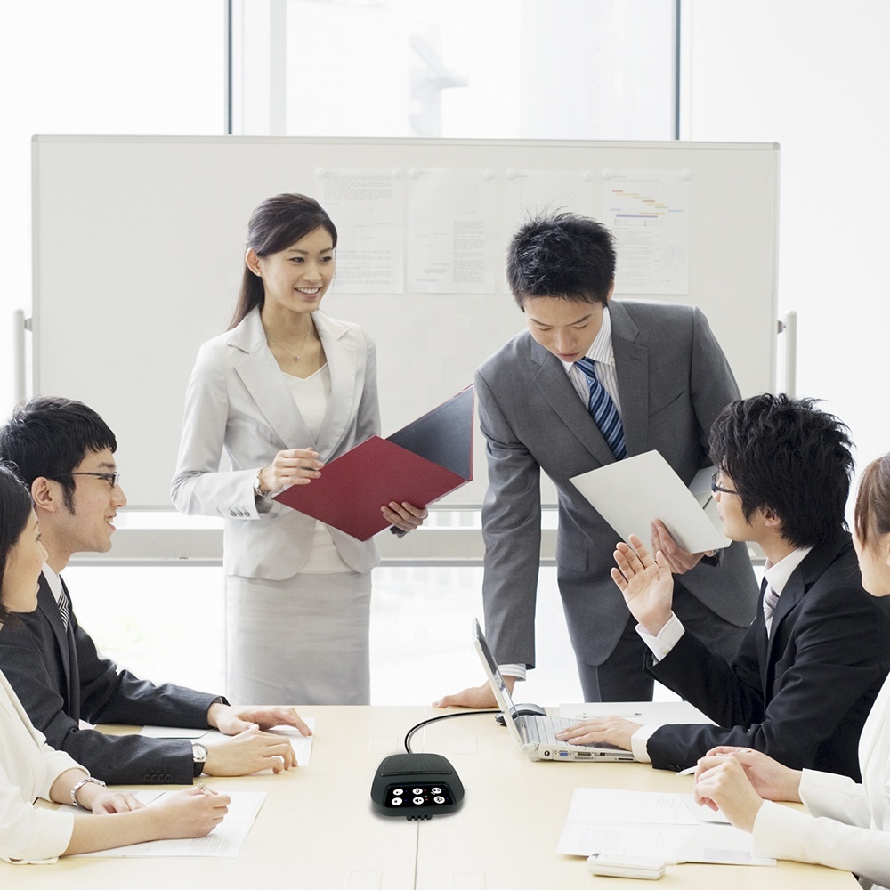 VOXFULL RCU03 Portable 360 Degree Conference Speakerphone With 4