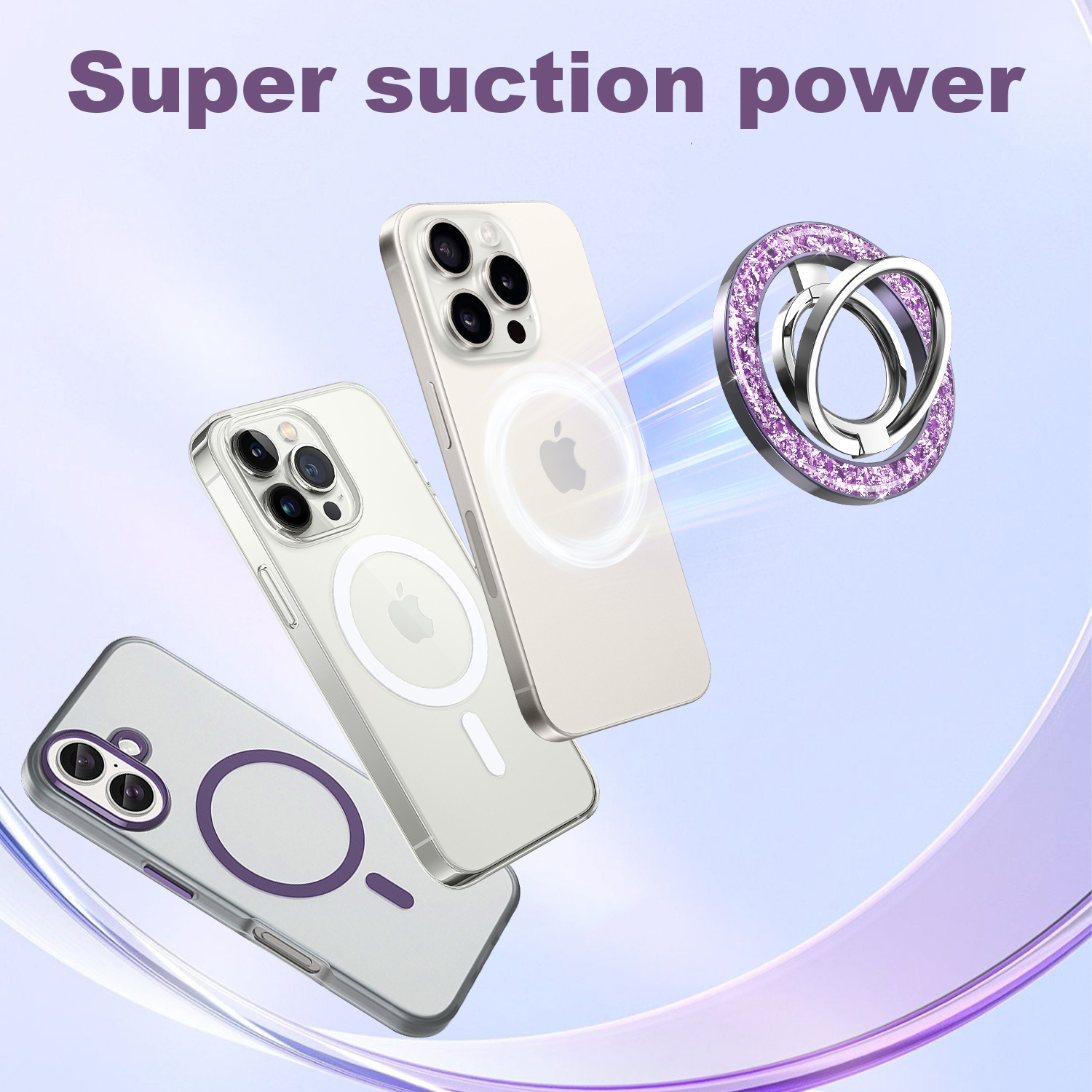 Magnetic Folding Ring Buckled Mobile Phone Grip Holder 4