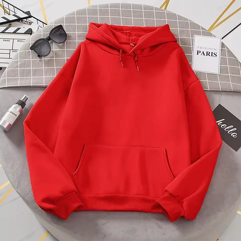 Weiße Hoodies für Männer und Frauen Herbst Langarm-Pullover 4