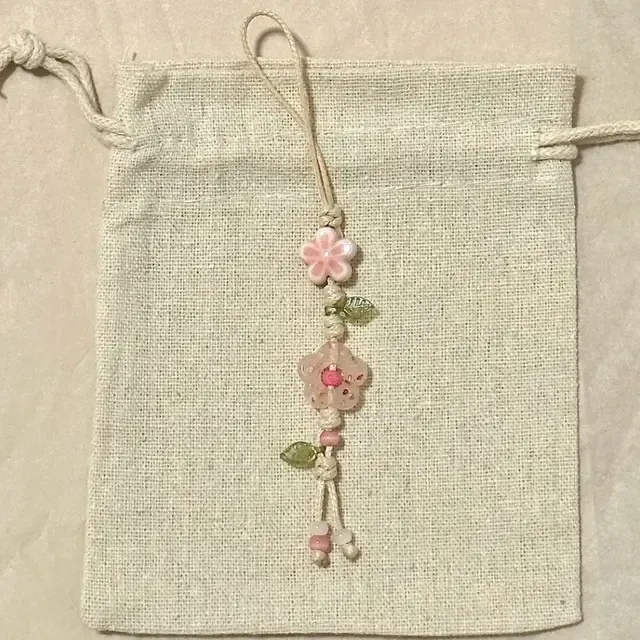 Pastel Kawaii Phone Lanyard with Ceramic Beads 2