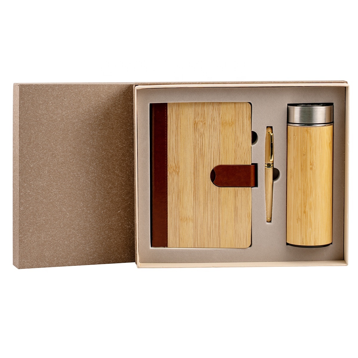 Business Gift Set Eco Wood Bamboo A5 Diary 4