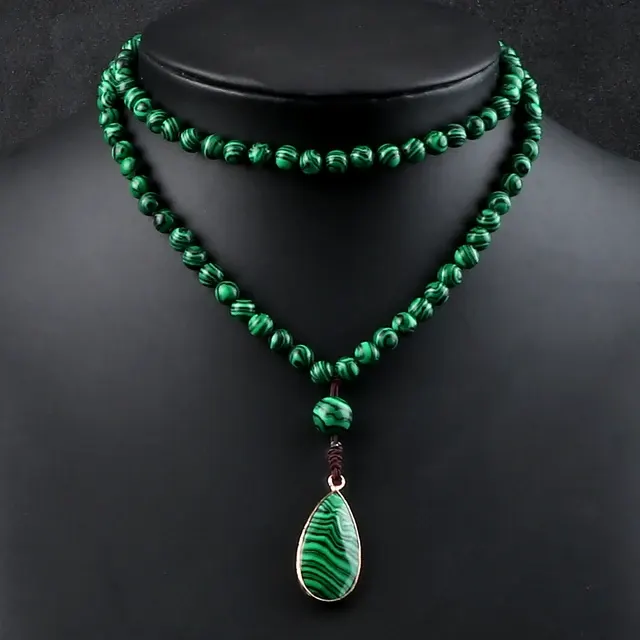 Malachite Mala Necklace 3