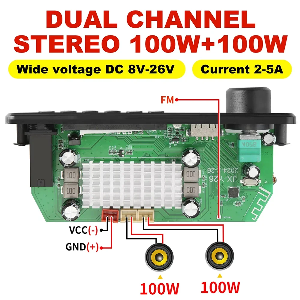 KEBIDU 200W Verstärker Bluetooth MP3 WMA Decoder Board