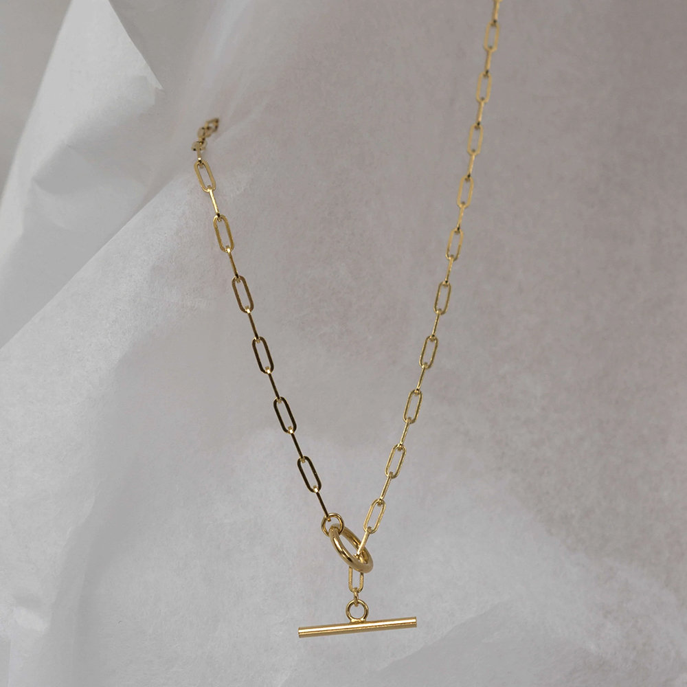 18K vergoldete Paperclip-Halskette aus 925er Silber 2