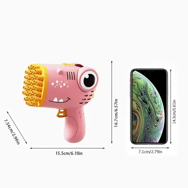 Electric Dinosaur Bubble Gun, 40 Holes 1