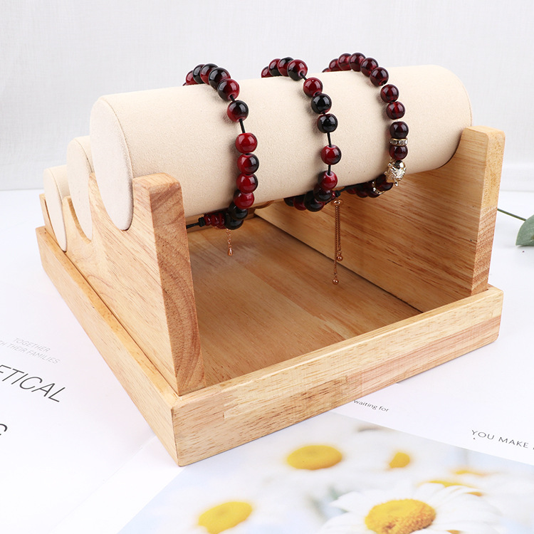 Solid Wood Three-layer Detachable Bracelet Display Stand