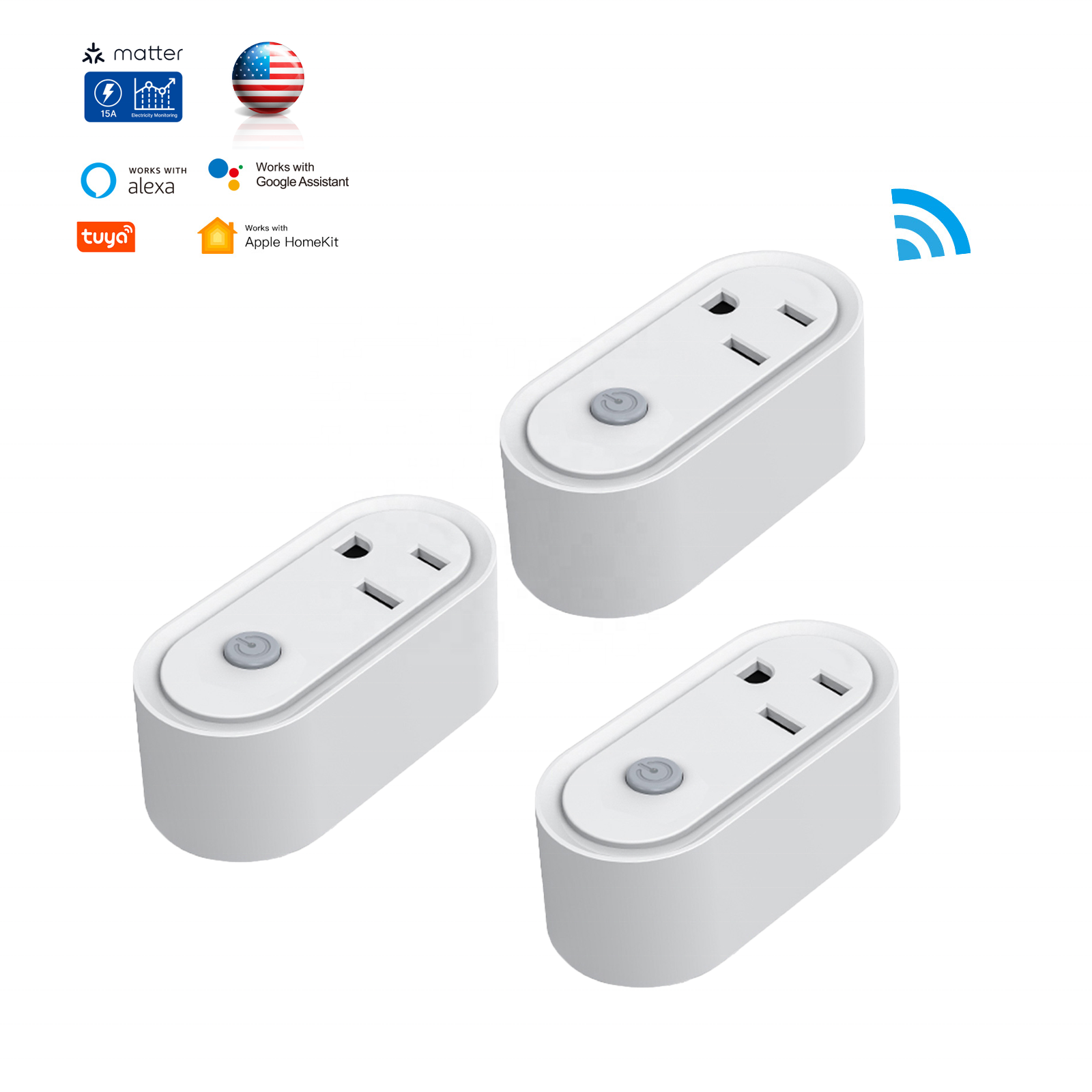 WLAN Smart Steckdosenset 15A Sprachsteuerung
