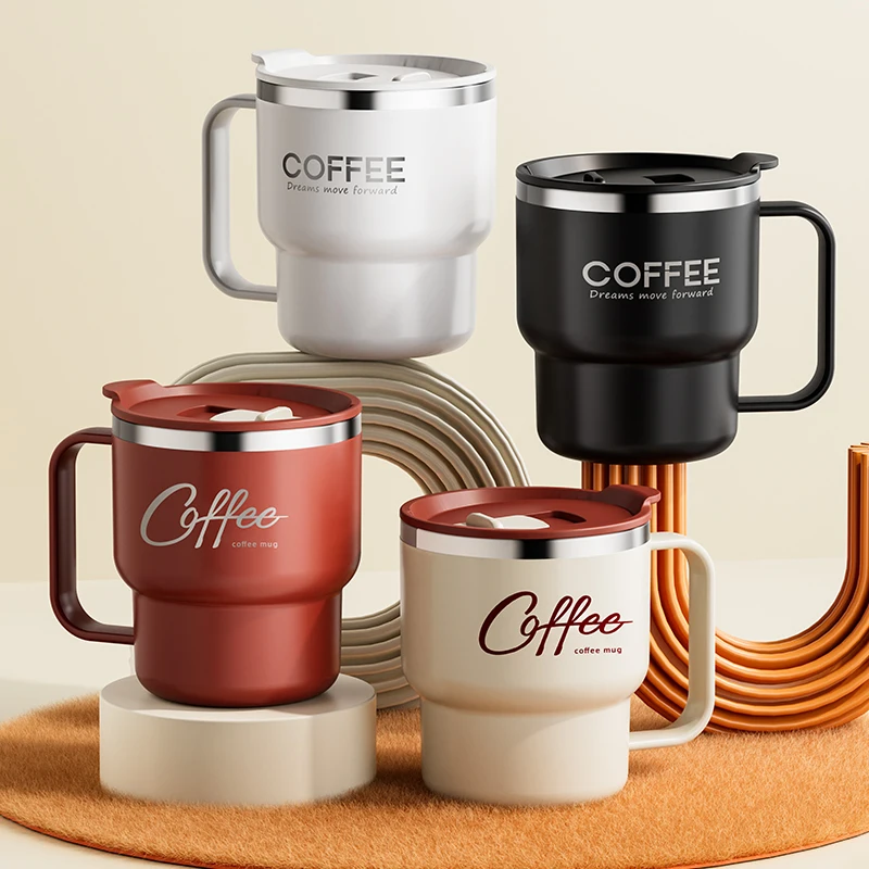WORTHBUY Doppelwandige Isolierte Kaffeetasse aus Edelstahl 304 Tragbar