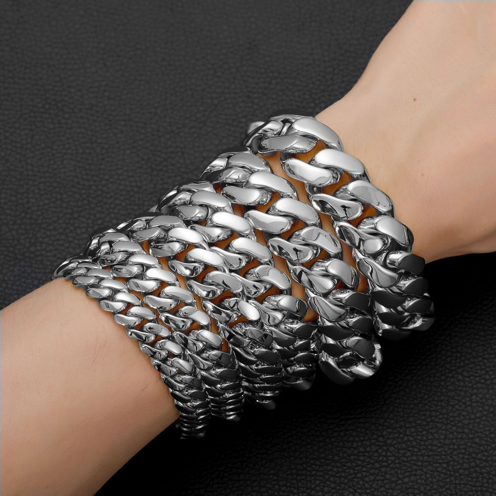 Stainless Steel Cuban Chain for Men Bracelet Necklace 2