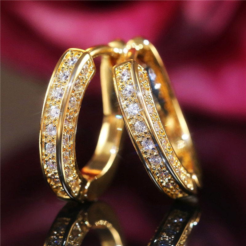 Fashion Earrings Three-sided Full Diamond Ear Buckle Clip