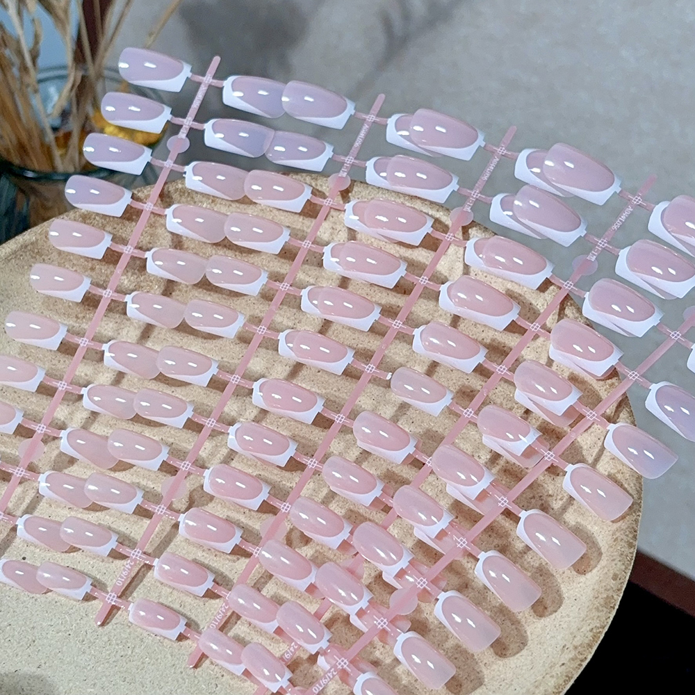 120 Short Square French Nail Tips 2