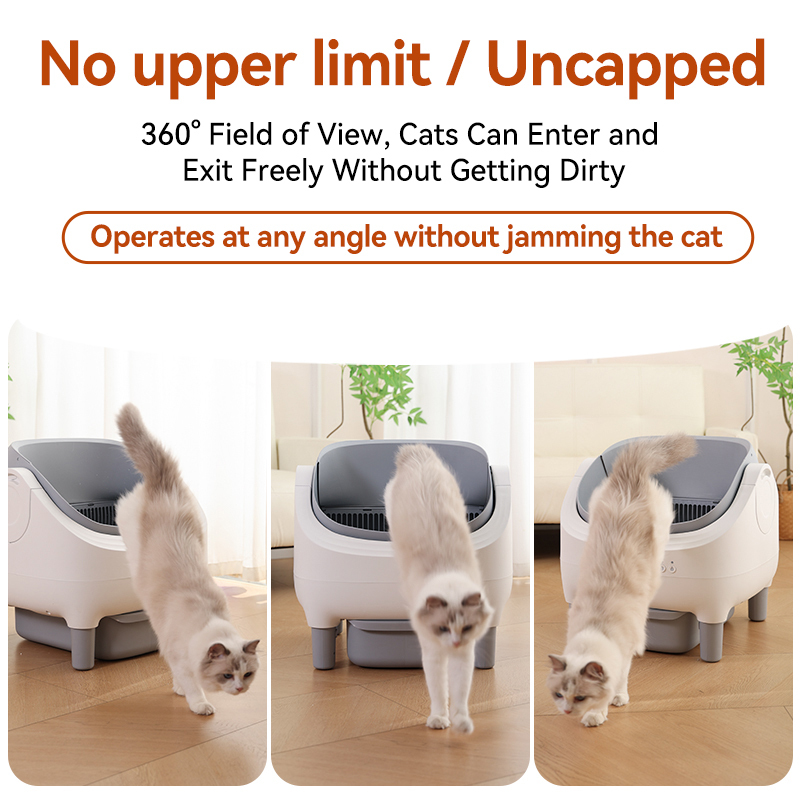 Odor Control Stable Operation Smart Cat Toilet Open 3
