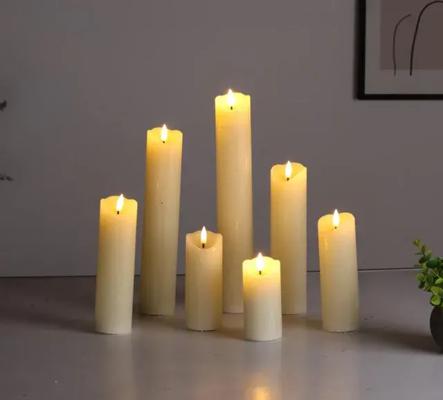 LED-Hochzeitskerzen aus Echtwachs mit Fernbedienung 4