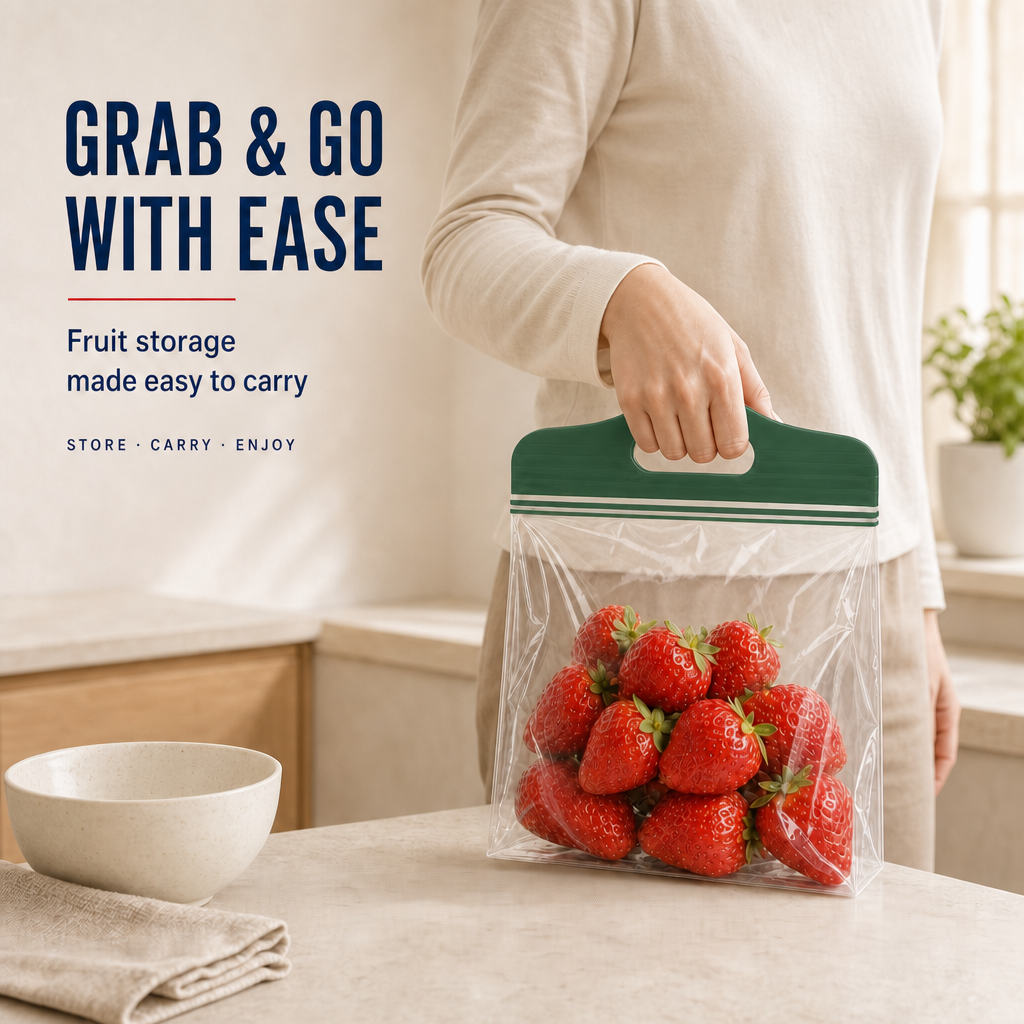 Clear Double Zipper Food Storage Bags With Handle 3