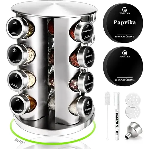 Rotierender Gewürzregal 360° ° - 4-stufiger Organizer mit